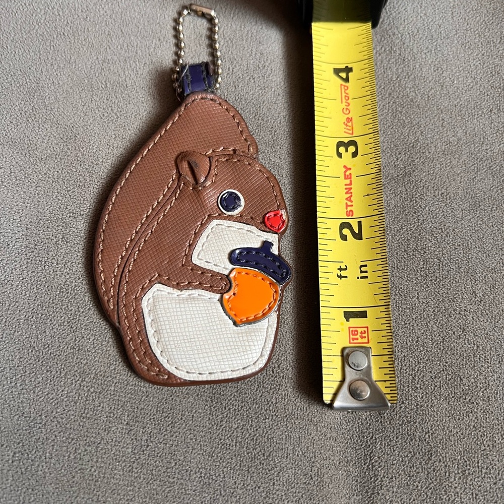 Y2K Cute Rare Squirrel Coach Leather Keychain